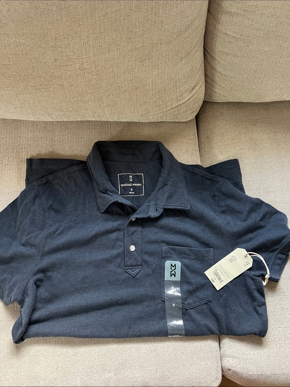 Neutral Weave Men's Black Short-Sleeve Polo with Chest Pocket